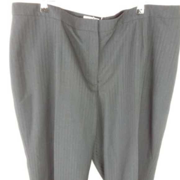 Le Suit Black Pants Pinstriped Elastic Back -23 - Picture 3 of 5